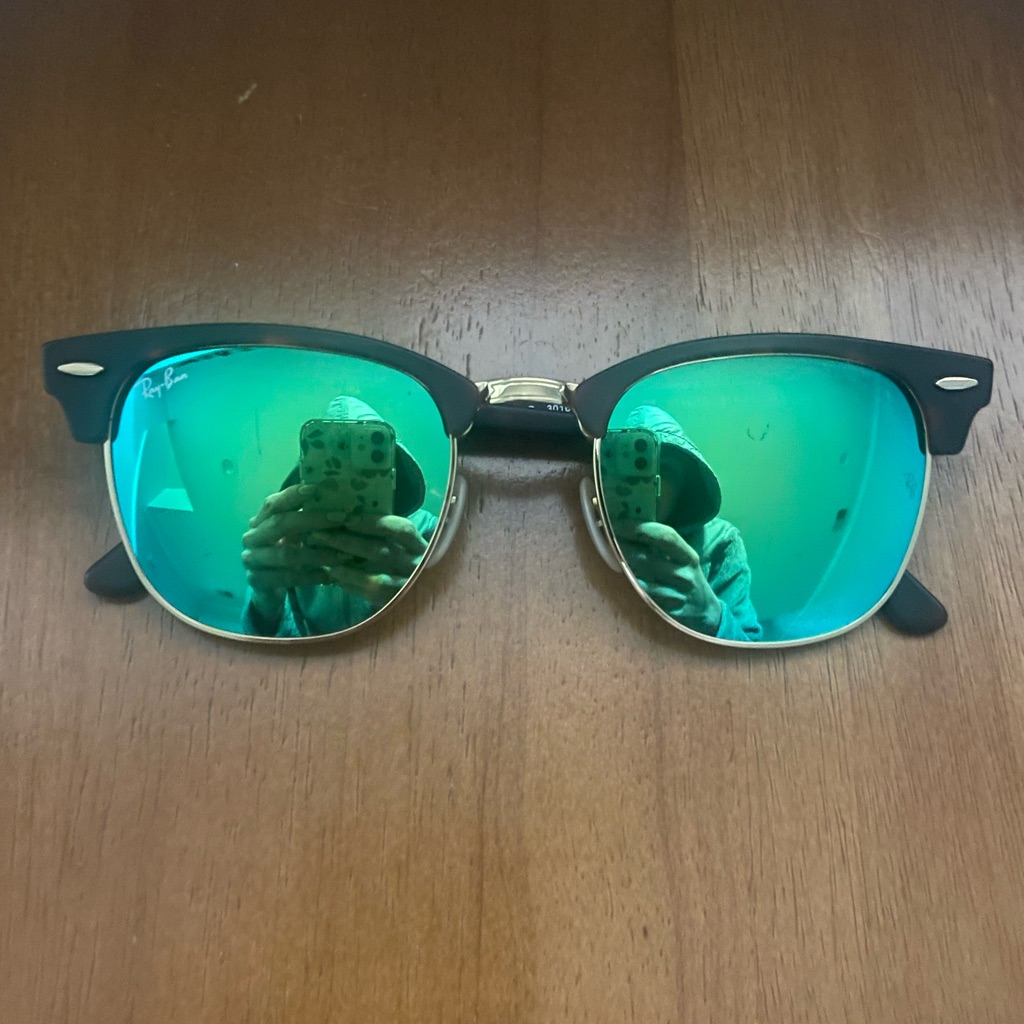 Rayban Clubmaster Sunglasses, Lightly Worn, Tortoise Style, Glasses Case